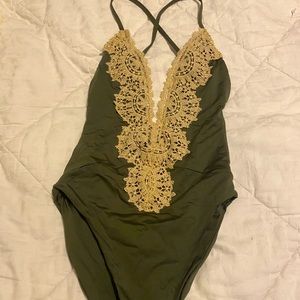one piece lace swimsuit